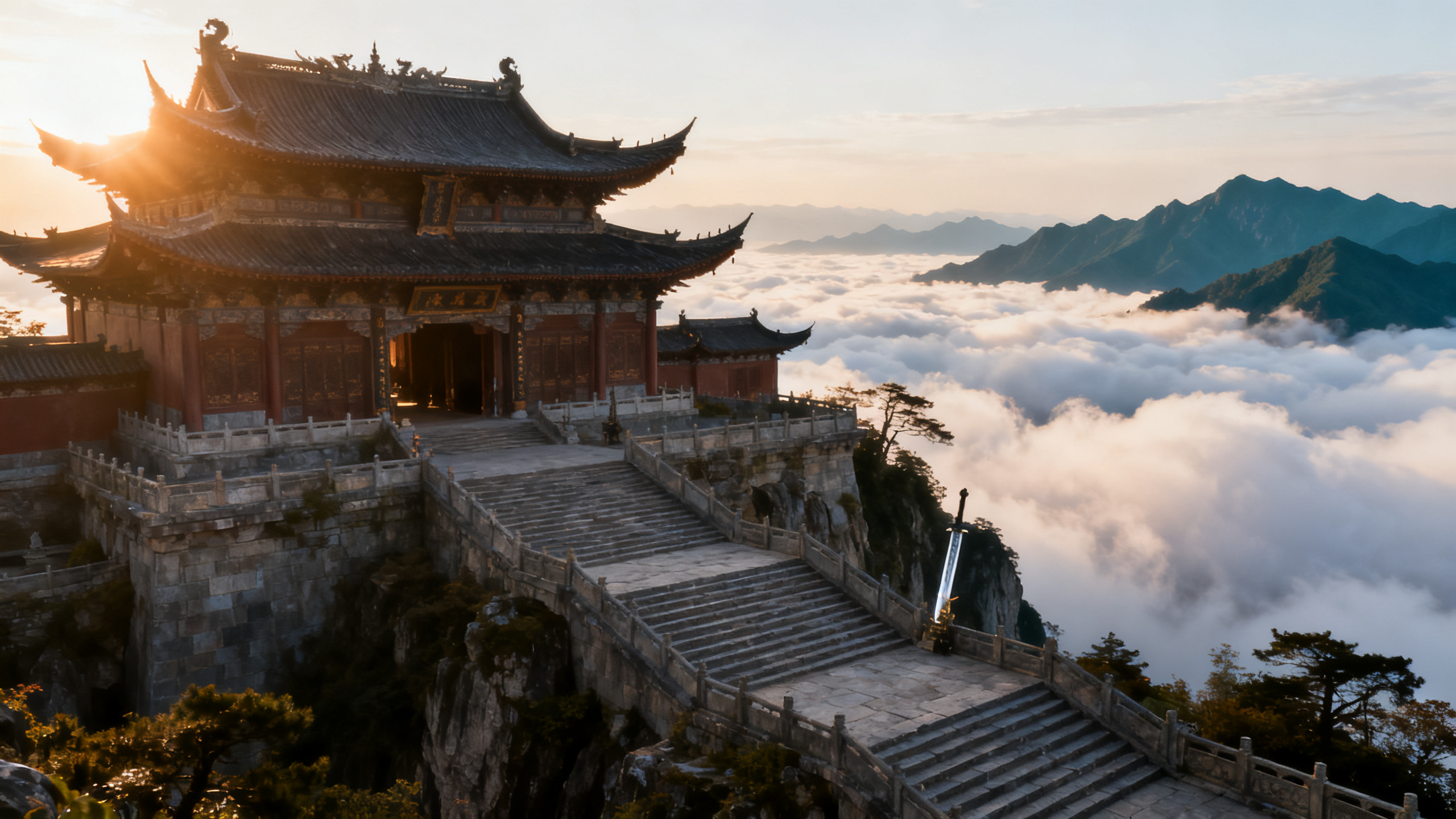 天龙八部私服发布网·武当门派PK打法:连招、对位与走位细节配图:云海之上的门派山门大殿